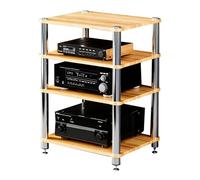 Easnuroz Mobile Porta TV/Hibilo HiFi Supporto HiFi A 1/2/3/4 Ripiani Per Giradischi Mensola Angolare Per Dispositivi Multimediali AV Per Soggiorni E Studi, Supporti(Wood color,60 * 48 * 81cm(4Tier))