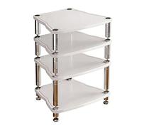 Easnuroz Mobiletto HiFi A 1/2/3/4 Ripiani Per Apparecchiature AV Mobilitto E Supporti HiFi, Supporto Per Giradischi Torre Audio Per Lettore DVD, Console Di Gioco, TV Box(bianca,65 * 55 * 82cm(4Tier))