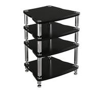 Easnuroz Mobiletto HiFi A 1/2/3/4 Ripiani Per Apparecchiature AV Mobilitto E Supporti HiFi, Supporto Per Giradischi Torre Audio Per Lettore DVD, Console Di Gioco, TV Box(Black,65 * 55 * 82cm(4Tier))