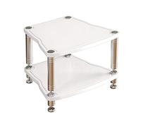 Easnuroz Mobiletto HiFi A 1/2/3/4 Ripiani Per Apparecchiature AV Mobilitto E Supporti HiFi, Supporto Per Giradischi Torre Audio Per Lettore DVD, Console Di Gioco, TV Box(bianca,65 * 55 * 41cm(2Tier))