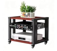 Easnuroz Scaffale per HiFi AV 2-5 ripiani, supporto HiFi con ripiano portaoggetti AV Media Stand con punte per altoparlanti, armadio componenti video, torre per salotti e studi (rosso, 60 x 50 x 40 cm
