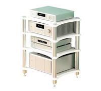 Easnuroz Supporto HiFi per giradischi Ripiano HiFi AV a 1/2/3/4 livelli Torre portaoggetti regolabile per supporti AV, giradischi/stampante/decoder Sky/TV(bianca,60 * 48 * 85cm(4Tier))