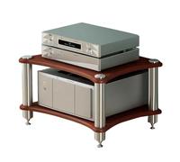 Easnuroz Supporto HiFi per giradischi Ripiano HiFi AV a 1/2/3/4 livelli Torre portaoggetti regolabile per supporti AV, giradischi/stampante/decoder Sky/TV(Brown-A,60 * 48 * 40cm(2Tier))