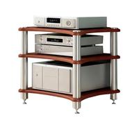 Easnuroz Supporto HiFi per giradischi Ripiano HiFi AV a 1/2/3/4 livelli Torre portaoggetti regolabile per supporti AV, giradischi/stampante/decoder Sky/TV(Brown-A,60 * 48 * 62cm(3Tier))