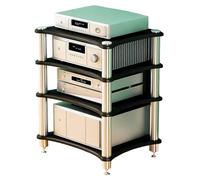 Easnuroz Supporto HiFi per giradischi Ripiano HiFi AV a 1/2/3/4 livelli Torre portaoggetti regolabile per supporti AV, giradischi/stampante/decoder Sky/TV(Black,60 * 48 * 85cm(4Tier))