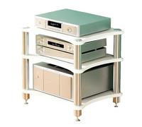 Easnuroz Supporto HiFi per giradischi Ripiano HiFi AV a 1/2/3/4 livelli Torre portaoggetti regolabile per supporti AV, giradischi/stampante/decoder Sky/TV(bianca,60 * 48 * 62cm(3Tier))