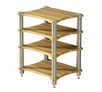 Easnuroz Supporto HiFi per giradischi Ripiano HiFi AV a 1/2/3/4 livelli Torre portaoggetti regolabile per supporti AV, giradischi/stampante/decoder Sky/TV(Wood,60 * 48 * 85cm(4Tier))