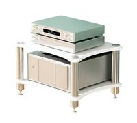 Easnuroz Supporto HiFi per giradischi Ripiano HiFi AV a 1/2/3/4 livelli Torre portaoggetti regolabile per supporti AV, giradischi/stampante/decoder Sky/TV(bianca,60 * 48 * 40cm(2Tier))