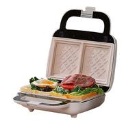 Easnuroz Toast Maker Piccola Griglia Elettrica da 750 W Piastra per Sandwich per La Colazione A Doppio Vassoio Piccola Frittata Multifunzione E Tostapane