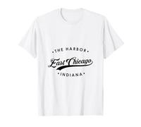 East Chicago Indiana The Harbor Retro Logo Uomo e Donna Maglietta