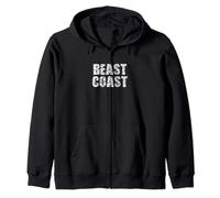 East Coast Beast Coast Graffiato Distressed Felpa con Cappuccio