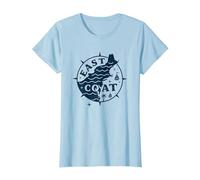 East Coast Nautical Compass Design per Gli Amanti della Spiaggia Maglietta, Donna, Celeste, L