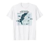 East Coast Shark Sightings Cool Map Maglietta