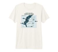 East Coast Shark Sightings Cool Map Maglietta Premium