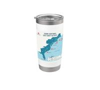 East Coast Shark Sightings Map Bicchiere termico in acciaio inox doppia parete