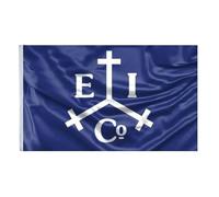 East India Trading - Bandiera della compagnia commerciale resistente ai raggi UV, stampata su entrambi i lati, in poliestere 150D, 0,9 x 1,5 m, colore: blu