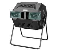 EAST OAK Compost Tumbler - Contenitore per compostaggio da esterno, a doppia camera, con 2 porte scorrevoli e sistema di aerazione, per cucina, giardino, cortile