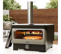 EAST OAK Forno per pizza all'aperto, 30,5 cm, in legno a pellet, con pietra rotante per pizza, in acciaio inox, apertura panoramica, per cucinare all'aperto, cortile, barbecue