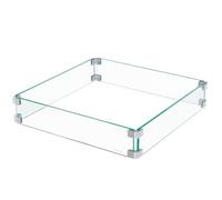 EAST OAK Paravento in vetro per tavolo da braciere a propano da 71,1 cm e 81,1 cm, protezione antivento trasparente in vetro temperato per braciere a gas, spesso scudo rettangolare in vetro con staffa