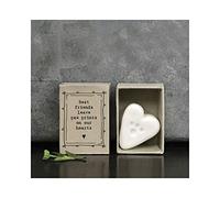 East of India - Mini scatola di fiammiferi con motivo a forma di zampa di cuore, in porcellana, idea regalo per gli amanti degli animali, regalo per la perdita di animali e per le lettere