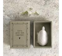 East of India Mini scatola di fiammiferi in porcellana - Tartaruga, Lets grow old together, idea regalo