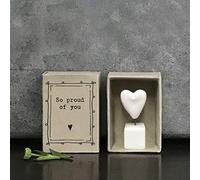 East of India - Scatola porta fiammiferi in porcellana con scritta "So proud of you", piccolo regalo per amici, regalo per la persona amata