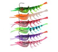 East Rain Esche realistiche in plastica morbida pre-montate a forma di gamberetto Jig Head Bionic Swimming Bait (2,76 pollici/7 cm 0,21 once/6 g o 4,33 pollici/11 cm 0,48 once/13,5 g)