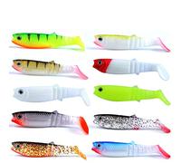 East Rain Swimbait 3D Shad per esche da pesca, sospensione e affondamento di esche morbide, adatto per Jig Head e senza platina(30pezzi,8cm/5.5g, multicolore)