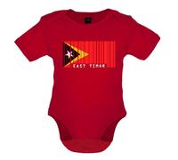 East Timor Codice a Barre Stile Bandiera - Bambino T-Shirt / Body - Est Asia