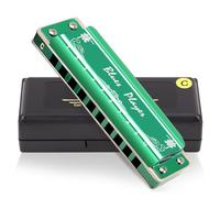 East Top 10 Hole Professional Diatonic Blues Armonica chiave di C, armonica per adulti, musicisti professionisti e studenti (T008Z)