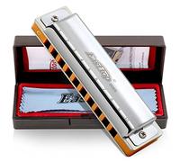 East Top Armonica Blues Diatonica Professionale a 10 Fori Chiave di Do con Copertura Argento, Armoniche Probgrade Per Adulti, Giocatore Professionista, Principianti e Studenti, come Miglior Regalo