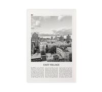 East Village - Stampa artistica da parete in bianco e nero, New York, Stati Uniti, Stati Uniti, Nord America, mappa della città, paesaggio, stampa moderna su tela, decorazione per soggiorno e camera