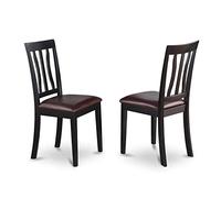 East West Furniture ANC-BLK-C - Set di 2 sedie da cucina con cuscino, finitura nera