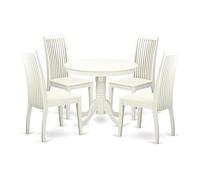 East West Furniture ANIP5-LWH-W Set da pranzo, 5 pezzi