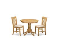East West Furniture ANNO3-OAK-C - Set tavolo da pranzo, 3 pezzi