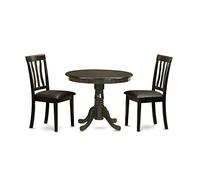 East West Furniture ANTI3-CAP-LC - Set di 3 sedie e tavolo da cucina, finitura cappuccino