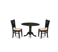 East West Furniture DLVA3-BLK-C - Gruppo da pranzo regolare