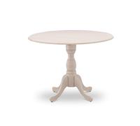 East West Furniture DMT-ABC-TP Dublin - Tavolo da pranzo da cucina con piano rotondo in legno con piedistallo e piedistallo, 106 x 107 cm, color crema burro spazzolato