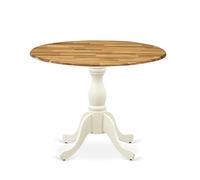 East West Furniture DST-NLW-TP Dublin - Tavolo da cucina moderno, piano rotondo con base a ribalta e piedistallo, 106 x 107 cm, multicolore