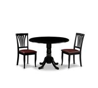 East West Furniture Dublin Dlav3-blk-lc - Set da pranzo, 106 x 107 cm