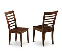 East West Furniture MLC-MAH-W Milan - Set di 2 sedie in legno massello, con schienale a scala, colore: mogano