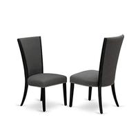East West Furniture Verona Parson VEP6T50 - Set di 2 sedie imbottite in tessuto di lino Gotham scuro