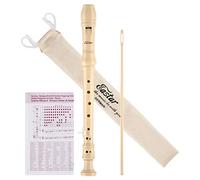 Eastar Flauto dolce soprano per bambini principianti, strumento diteggiatura Do tedesco, 3 pezzi con kit di pulizia, poggiapollice, borsa in cotone, tabella diteggiatura, ERS-21GN, naturale