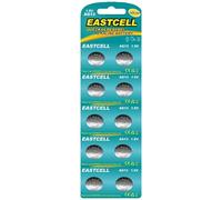 EASTCELL Pile a bottone AG13 LR44 1.5V 145mAh - Confezione da 10 blister - sostituisce LR44 / A76 / 357A / L1154 - Batteria alcalina durevole
