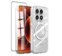 Eastcoo Clear Case for Xiaomi 17, Shockproof Thin Magnetic Phone Case with Air Cushion Protection, Anti-Scratch TPU Back & Raised Edges with Screen Protector, Compatible with MagSafe