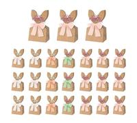 Easter Bags for Kids - 24 pezzi Rustic Paper Bunny Ears, Reusable Candy Wrap | Cute Holiday Party Favor Bags Design, Perfect DIY Craft Snack Cookie Chocolate Cake Holder for Boys Girls Birthday