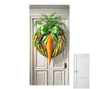 Easter Banner - Cute Waterproof Backdrop | Front Door Sign Happy Bunny Decor | 35x70 Inch For Office Classroom Farmhouse Porch Entryway Yard Garden Spring Holiday Party Outdoor Patio Celebration