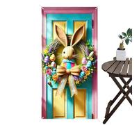 Easter Banner Door Sign | 35 x 70 Inch Cute Waterproof Happy Easter Backdrop, Front Door Hanging Decor for Office Classroom Farmhouse Porch Entryway Yard Garden Spring Party
