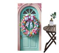 Easter Banner Door Sign | 35 X 70 Inch Cute Waterproof Happy Easter Backdrop, Front Door Hanging Decor For Office Classroom Farmhouse Porch Entryway Yard Garden Spring Party