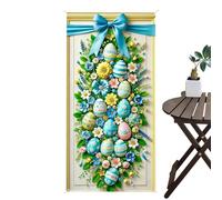 Easter Banner Door Sign | 35 X 70 Inch Cute Waterproof Happy Easter Backdrop, Front Door Hanging Decor For Office Classroom Farmhouse Porch Entryway Yard Garden Spring Party